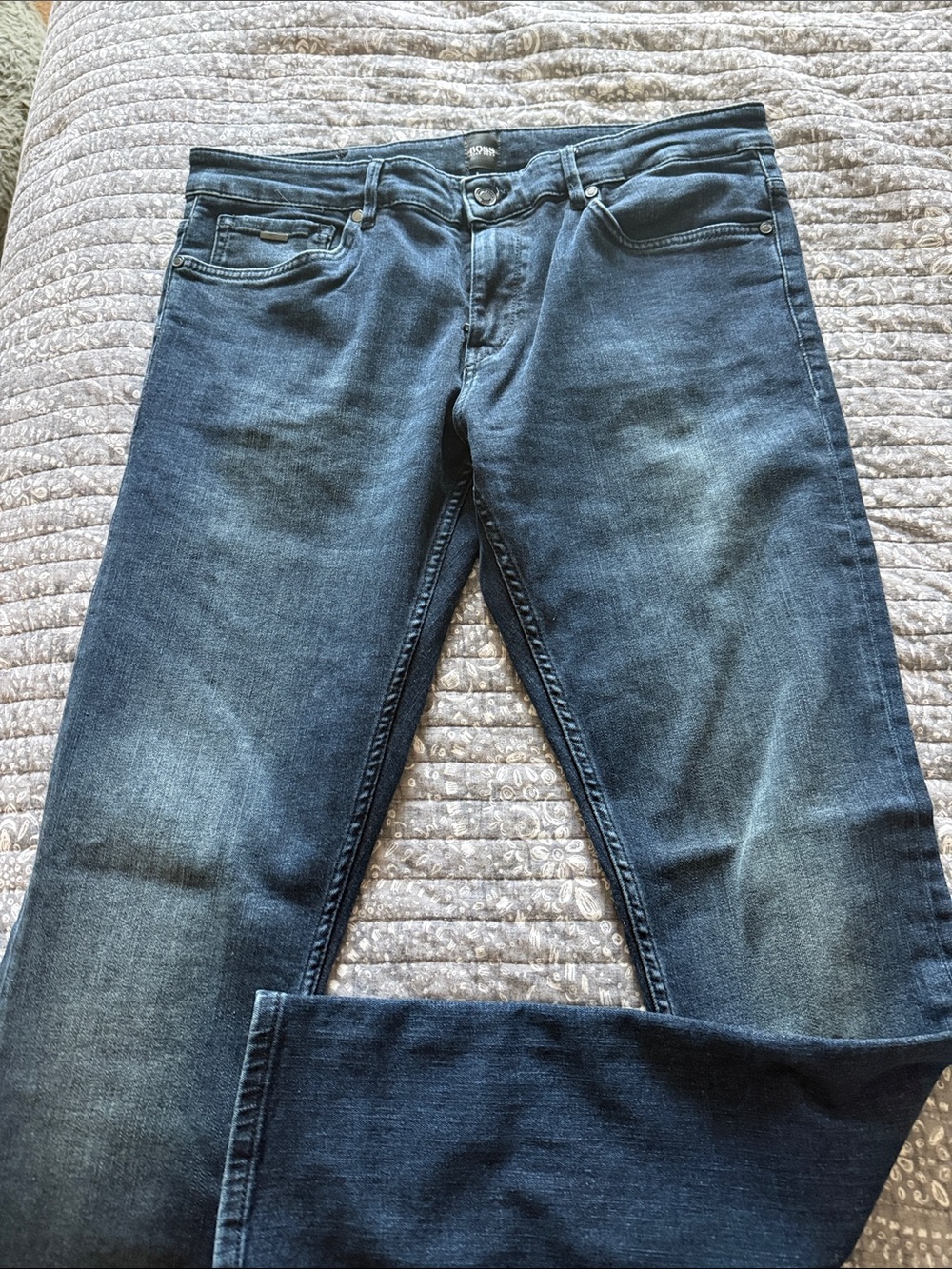 Hugo Boss Men's Dark Blue Straight Jeans